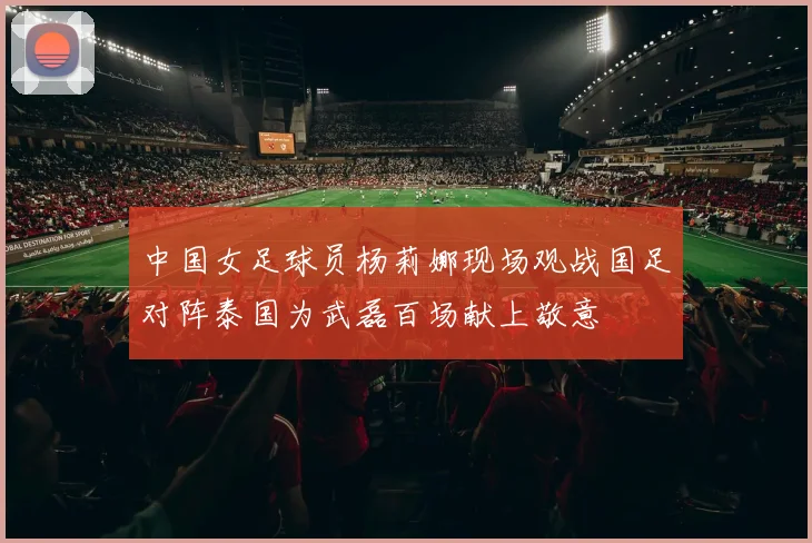 中国女足球员杨莉娜现场观战国足对阵泰国为武磊百场献上敬意
